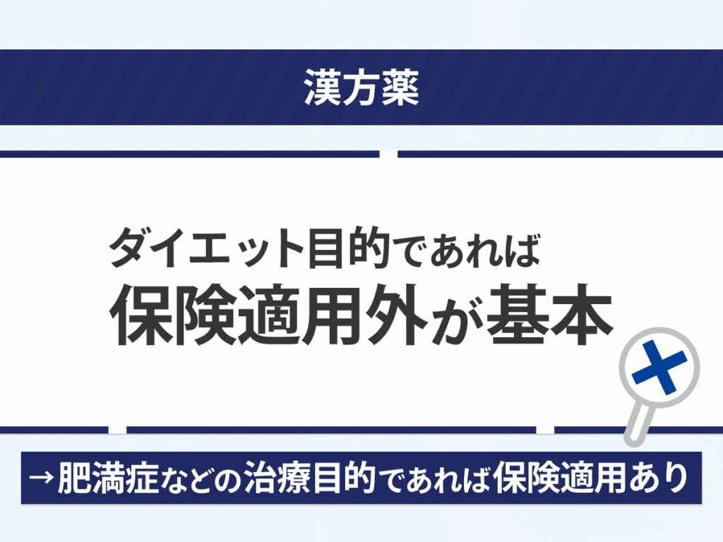 漢方薬はダイエット目的であれば保険適用外が基本