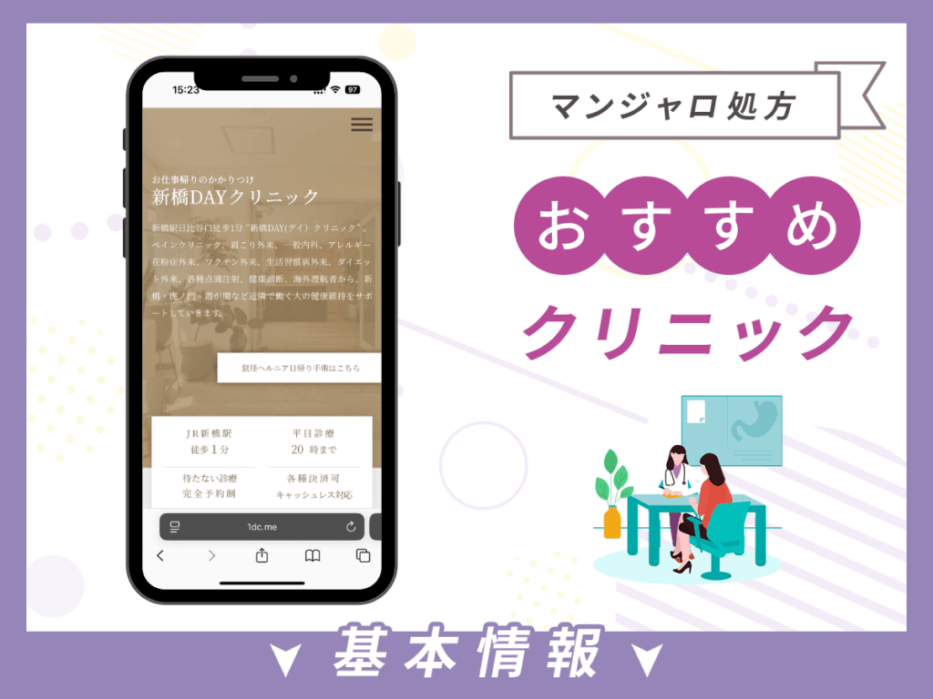 新橋でマンジャロが安いクリニック:新橋DAYクリニック