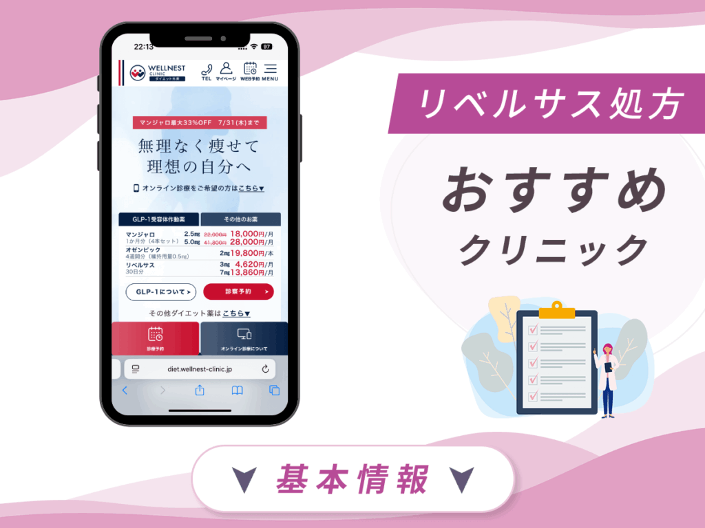 東京でリベルサスの値段が安いクリニック:ウェルネストクリニック